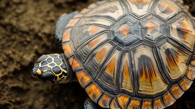 Detailed Closeup Of A Turtles Shell Pattern