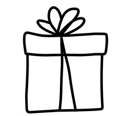 hand drawn gift box illustration