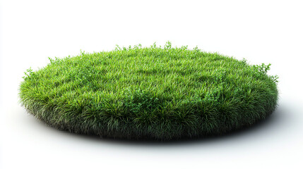 Small green island close up on white background