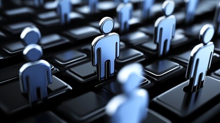 Fototapeta premium Global Network Teamwork Connection People D Abstract