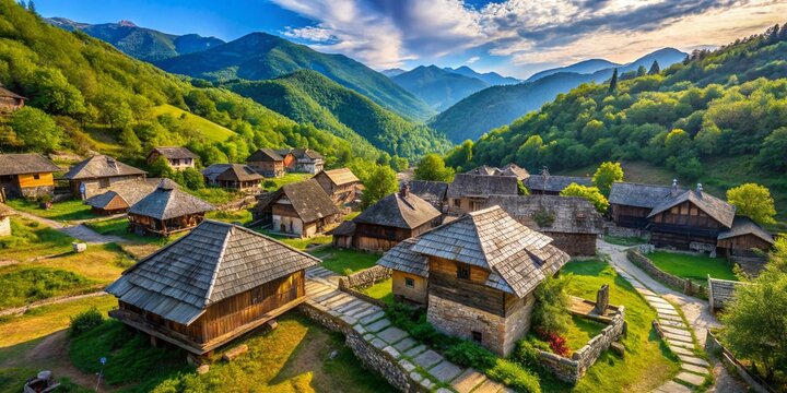 Rustic Idyllic Houses in Topli Do Village, Stara Planina, Serbia - A Beautiful Blend of Nature and Nostalgia Amidst Old Mountain Charm