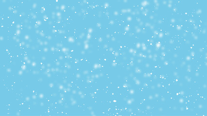 Falling snow vector seamless pattern. White splash on blue background. Winter snowfall hand drawn spray texture.