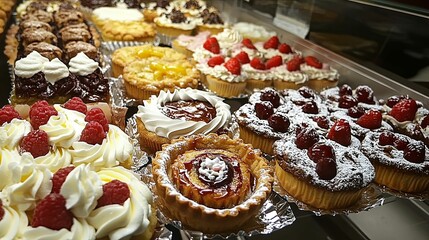 Delicious Assorted Cakes And Pastries Displayed Beautifully