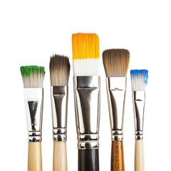 Fototapeta premium Paintbrush set for artists, white isolated background