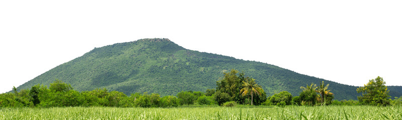 Beautiful Mountain isolated on transparent background with clipping path and alpha channel, high resolution.