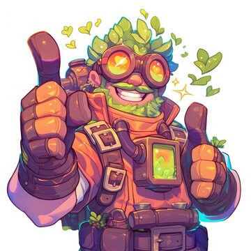 recommend clip art: Happy botanist giving thumbs up.