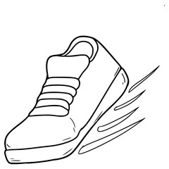 running shoes illustration hand drawn outline vector