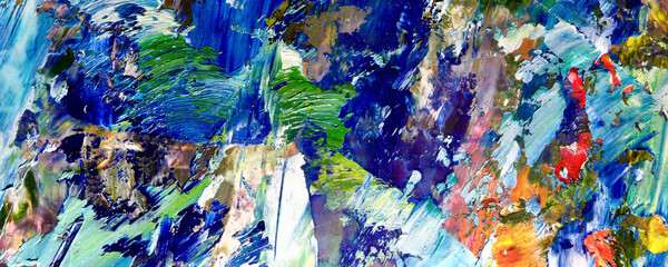 Abstract art background . Hand painting artwork on canvas .