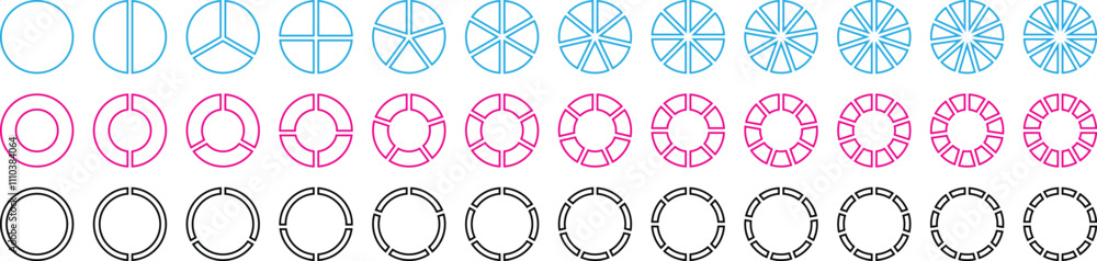 Poster pie chart infographic set. infographic wheel segment sections parts. pie chart business infographic 
