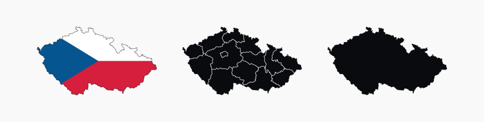 
Czech Republic Map vector icon. Map of Czech Republic various styles.