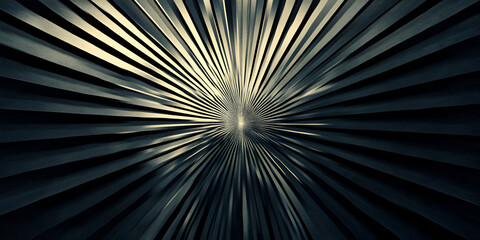 Obraz premium Abstract Radiating Lines: A captivating image of radiating lines in shades of gray, creating a mesmerizing optical illusion of depth and movement. The converging lines evoke a sense of energy, focus.