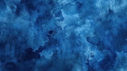 Abstract watercolor paint banner background grunge texture dark blue color, AI generated image