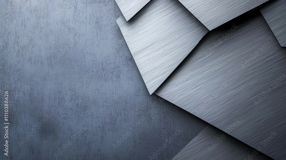 Poster futuristic metallic sheet textures with abstract design elements for creative projects