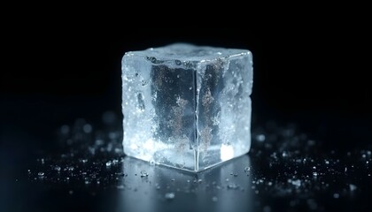 Obraz premium ice cubes on black background