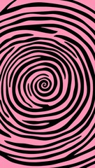 Fototapeta premium Black Spiral pattern hand drawn design on Pink background illustration