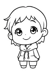 Obraz premium Sweet Chibi Girl with Cheerful Expression