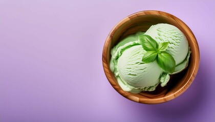 cup of ice cream with mint