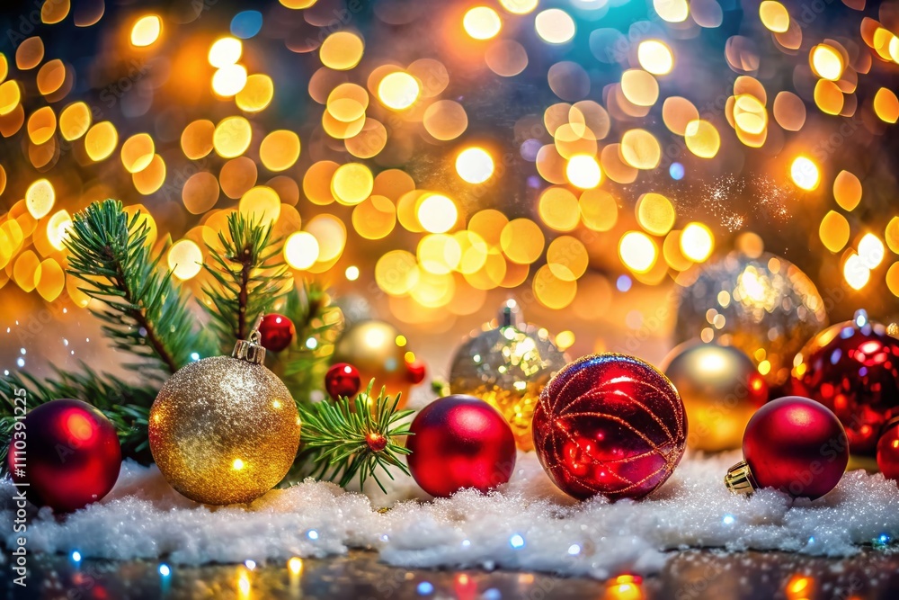 Poster shining bokeh lights isolated on a transparent background for a magical christmas atmosphere with sp