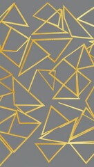 Gold Parallelogram pattern hand drawn design on Brown background illustration