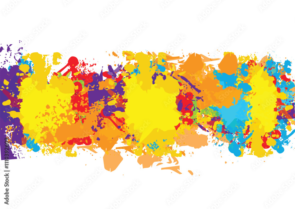 Poster abstract vector paint splatter color design background. colorful design element. illustration vector