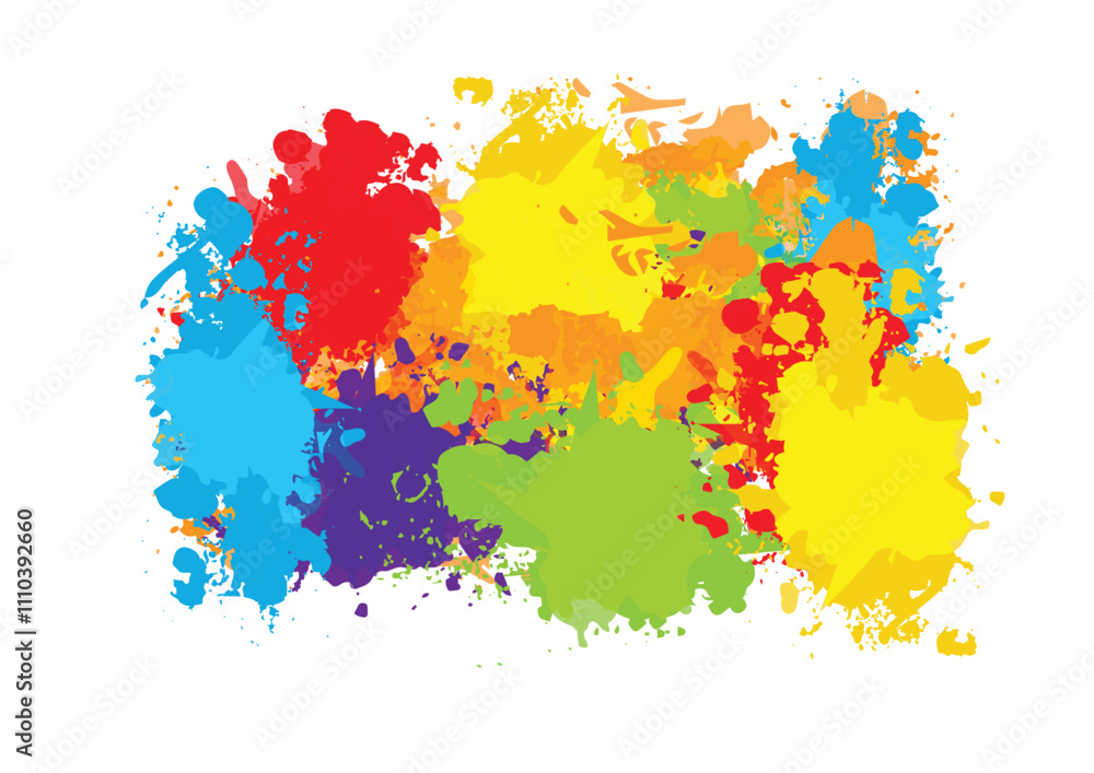 Poster abstract vector paint splatter color design background. colorful design element. illustration vector