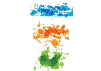 Abstract vector paint splatter color set.  illustration set on white background. illustration vector design.