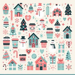 Festive Christmas Design of Wrapping Paper