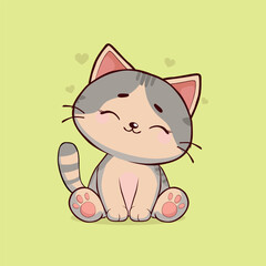 anime cartoon characters cute cats in spring pictures, happy cute, art, animals, kittens, pets, graphics, cats