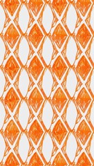 Orange Diamond pattern hand drawn design on White background illustration