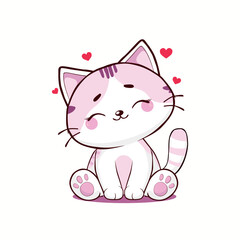 anime cartoon characters cute cats in spring pictures, happy cute, art, animals, kittens, pets, graphics, cats