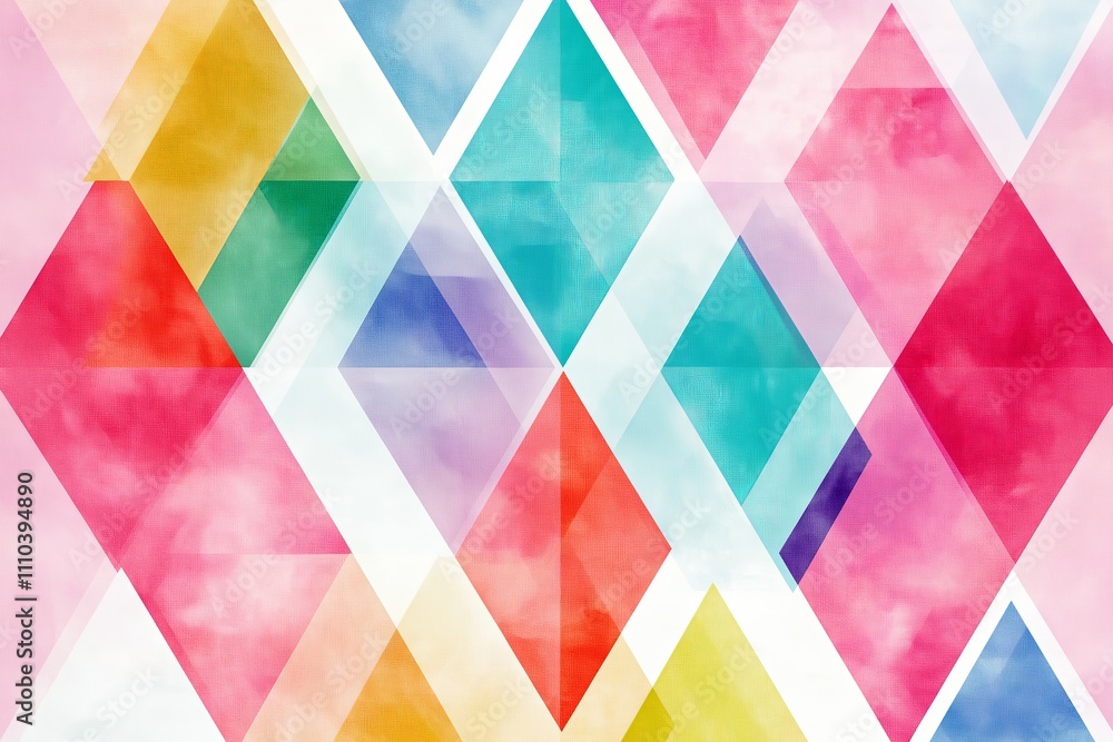 Poster A geometric pattern of overlapping pastel triangles with subtle texture.