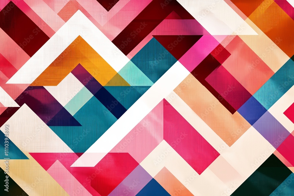 Poster A geometric pattern of overlapping pastel triangles with subtle texture.