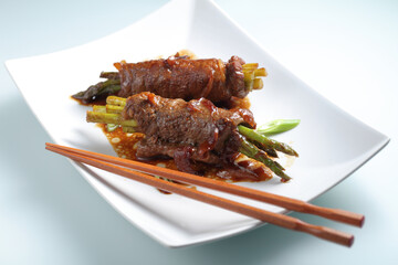 Asparagus negimakii, Japanese asparagus and beef rolls
