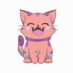 anime cartoon characters cute cats in spring pictures, happy cute, art, animals, kittens, pets, graphics, cats