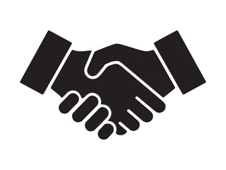 Handshake outline vector illustration on white background