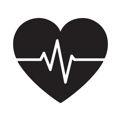 A heart with a pulse line icon
