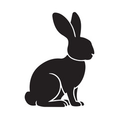 Rabbit icon. Black Rabbit icon on white background. Vector illustration