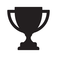 Trophy cup icon. Black Trophy cup icon on white background. Vector illustration