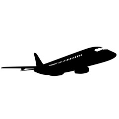 silhouette airplane in the sky , commercial airline  silhouettte