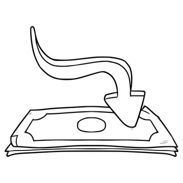 recommend clip art: money decrease icon illustration hand drawn outline vector