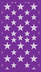 White Star pattern hand drawn design on Purple background illustration
