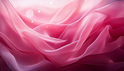 Obraz premium Telas estilo gasa organza haciendo ondas sinuosas. Fondo bokeh romántico