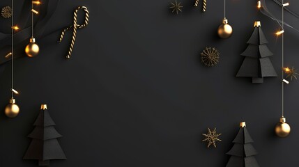 Black minimalist Christmas lights Christmas decorati