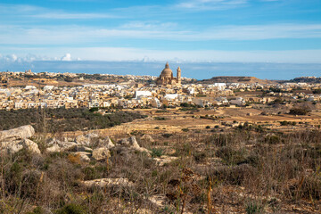 Gozo (Għawdex) Island landscape near Xewkija City (Ir-Rabat Għawdex) Malta