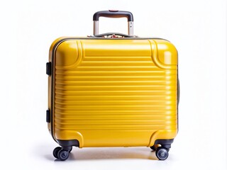 Stylish Yellow Suitcase on Transparent Background Perfect for Travel Themes, Adventure Planning, and Luggage Design Inspiration in Documentaries and Travel Photography