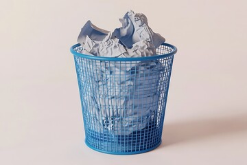 pink Full trash can isolated on white background

