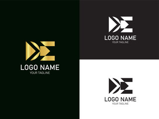 Initial Logo Design for the DE or ED Letter, Vector Graphic Template