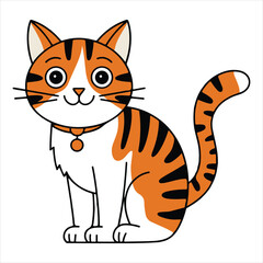 cat art Illustration Free Vector, cute cat vector