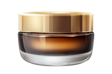 Premium skincare cream in an elegant container, isolated on transparent cutout background