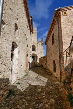 A street in old Calitri, a ghost town in the province of Avellino, Italy.
